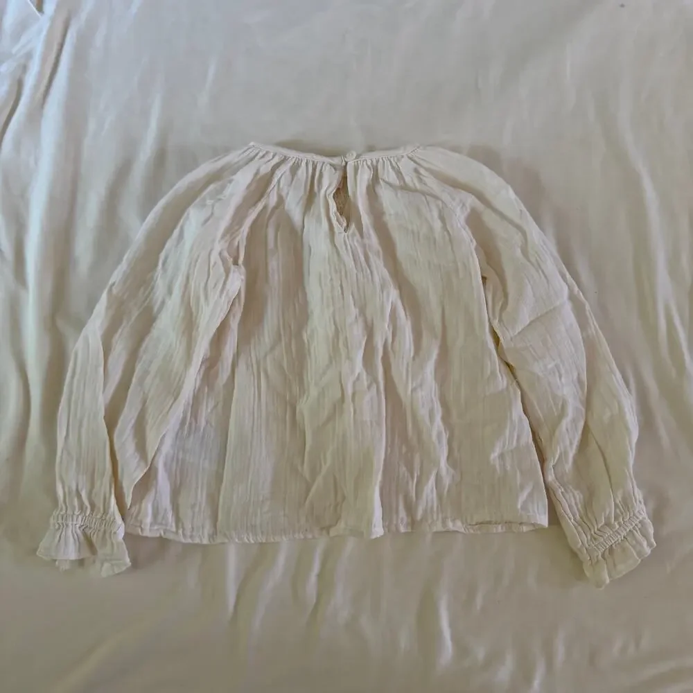 Baby Gap Cream Peasant Sleeve Blouse 5 Years Boho Loose Pirate